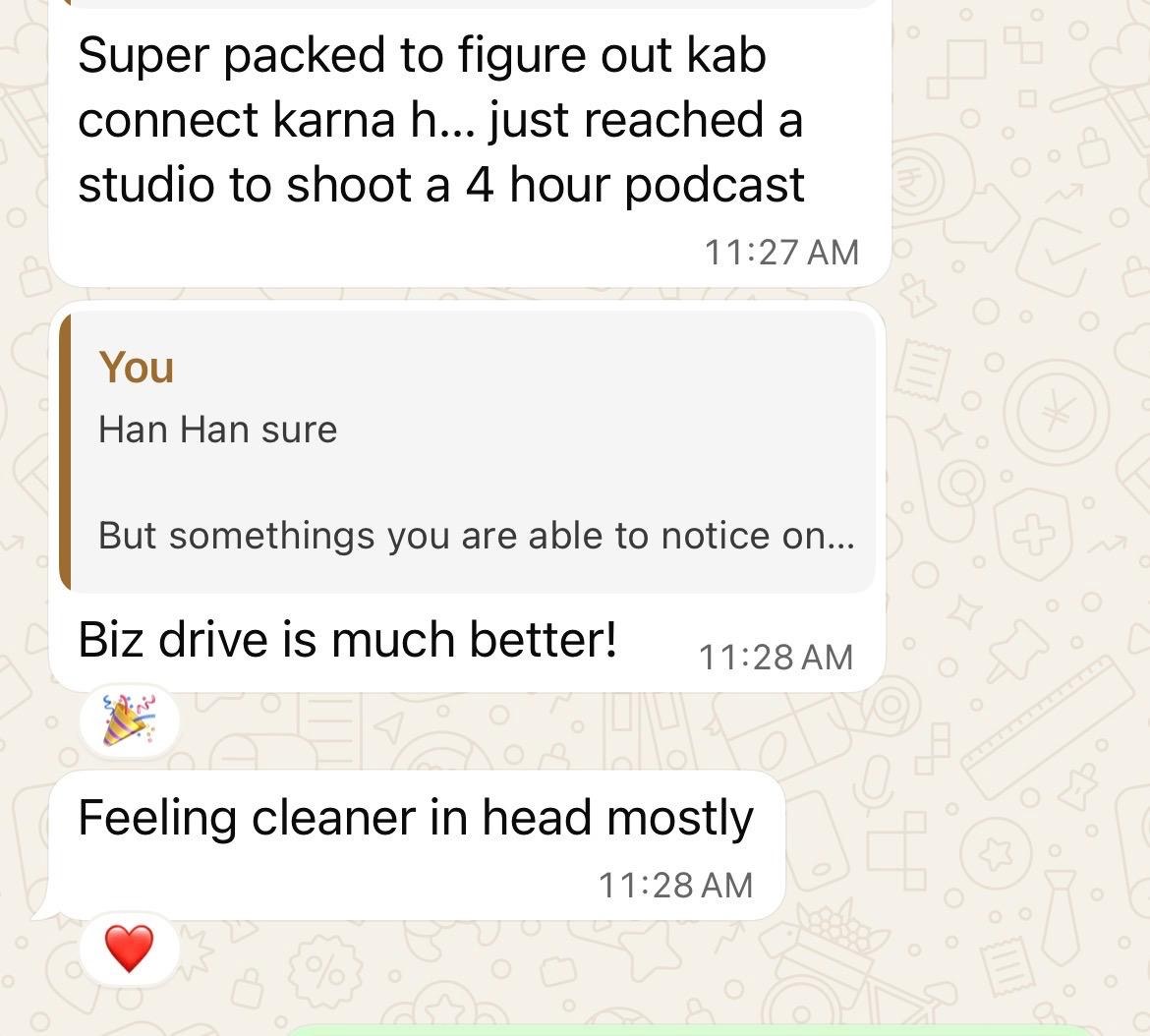 Message from a client, shared with consent
