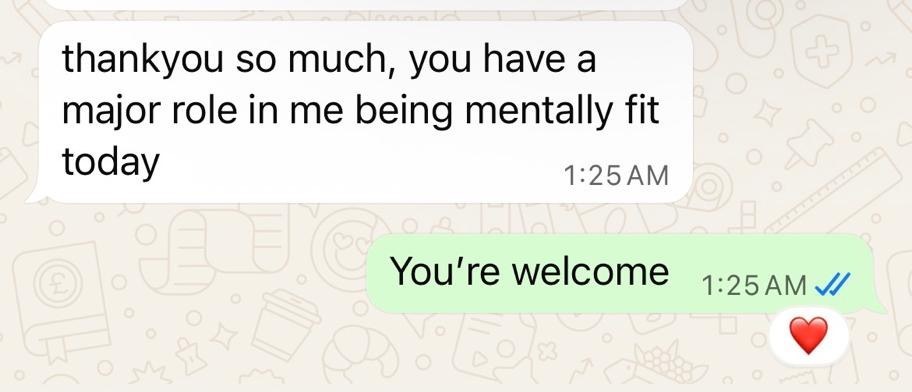 Message from a client, shared with consent