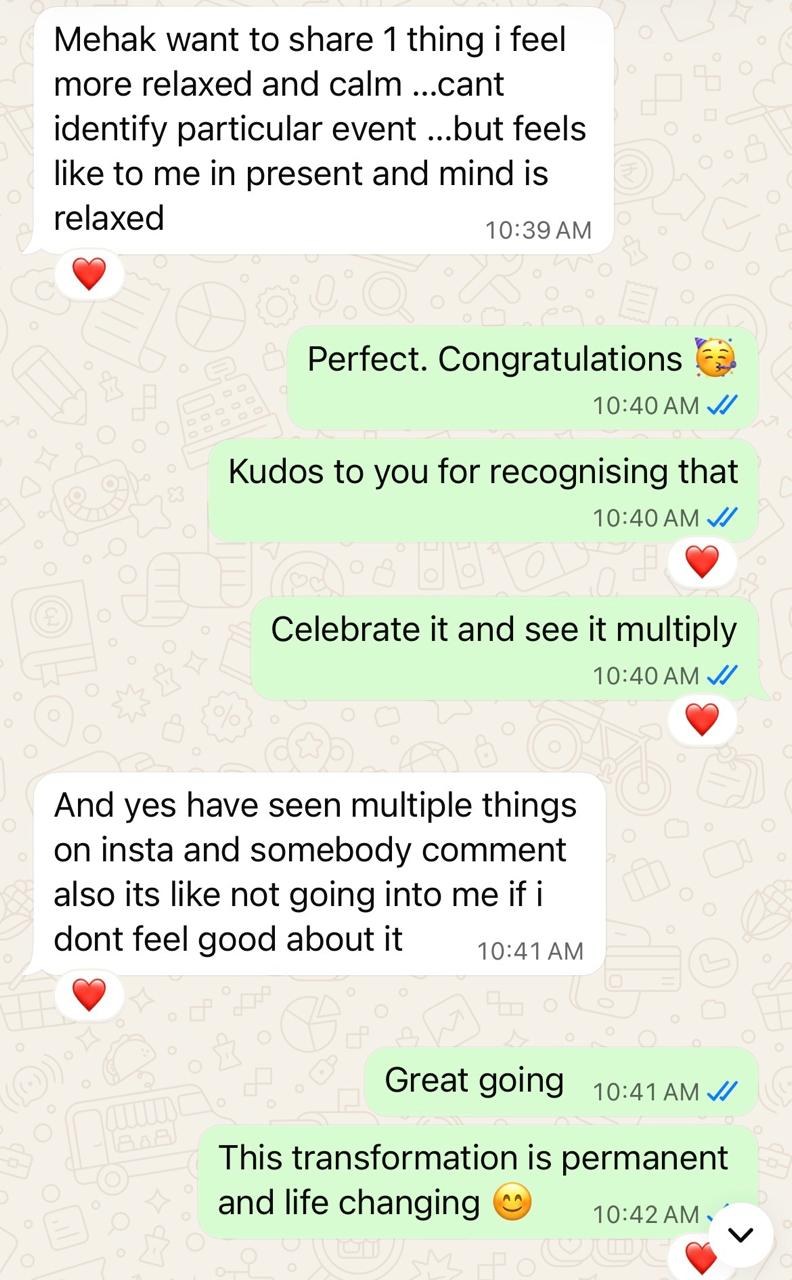 Message from a client, shared with consent