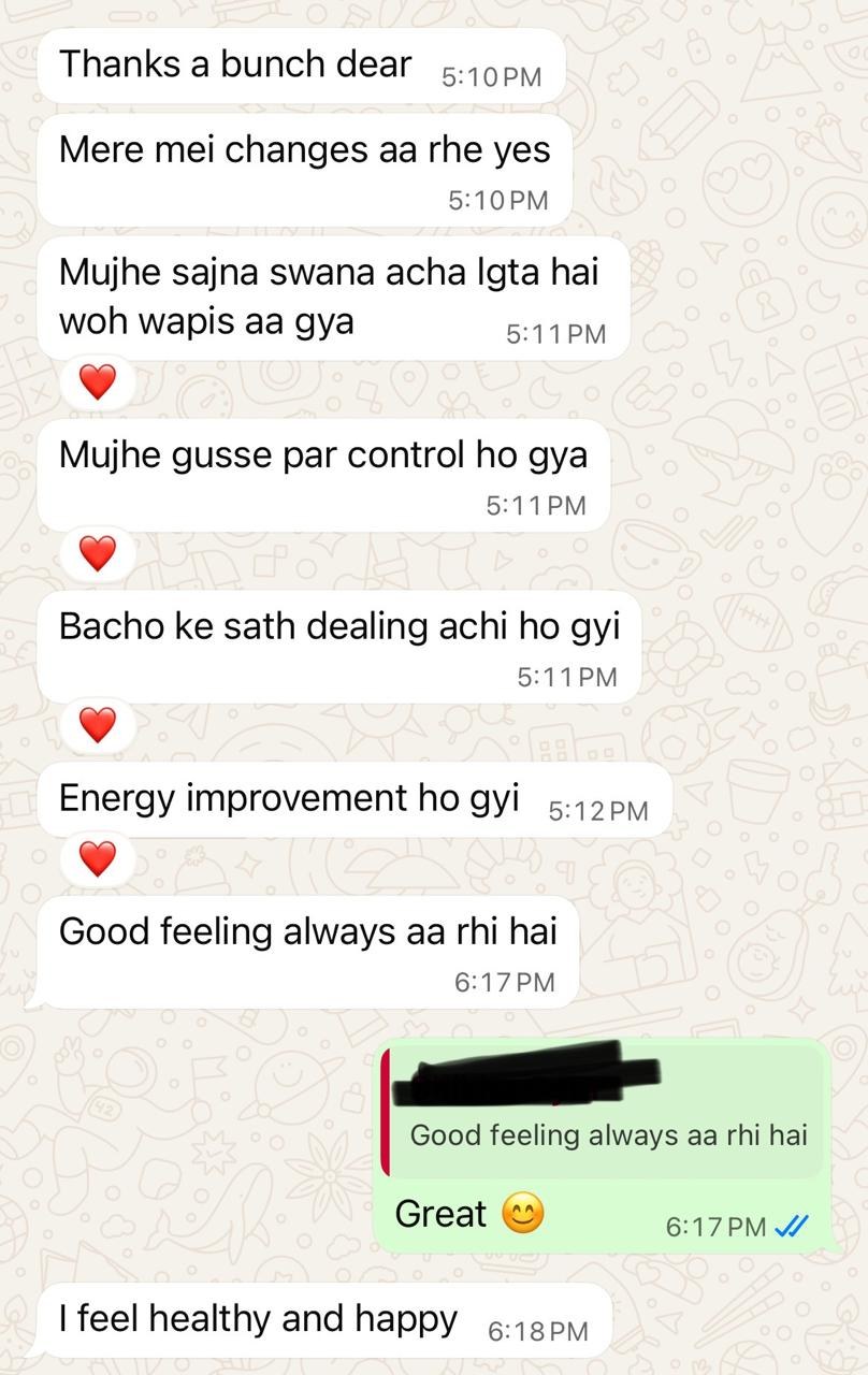 Message from a client, shared with consent