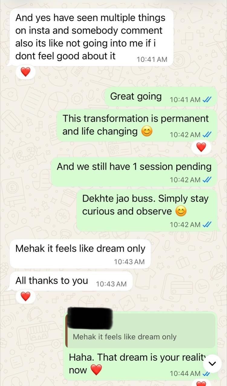 Message from a client, shared with consent
